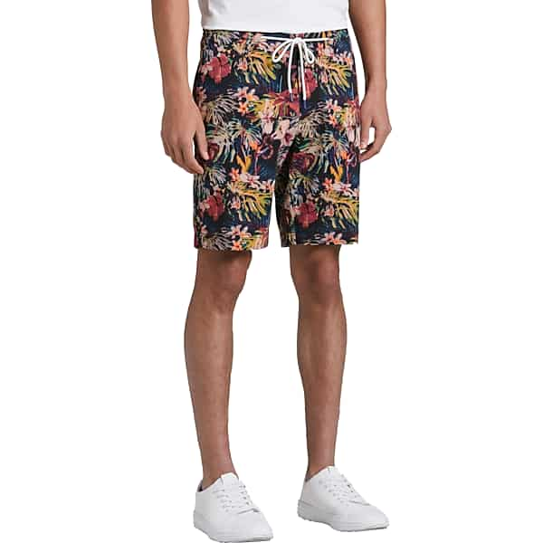 Paisley & Gray Men's Slim Fit Twill Shorts Dark Tropics Print - Size: 29W