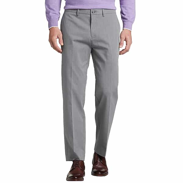 Haggar Men's Iron Free Premium Straight Fit Khaki Pants Heather Gray - Size: 36W x 32L