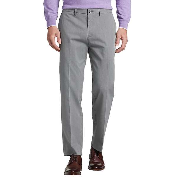 Haggar Men's Iron Free Premium Straight Fit Khaki Pants Heather Gray - Size: 38W x 32L