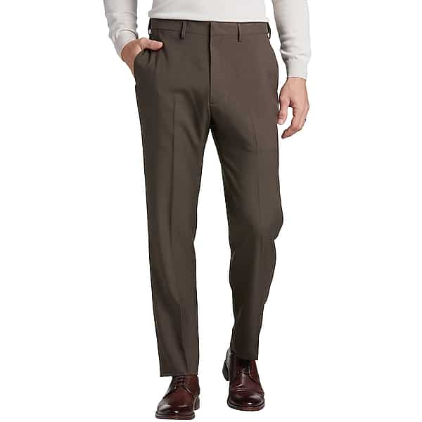 Haggar Men's Premium Comfort Classic Fit Dress Pants Brown - Size: 46W x 30L