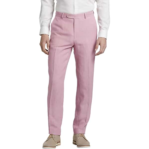 JOE Joseph Abboud Men's Linen Slim Fit Suit Separates Dress Pant Light Red - Size: 34W x 32L
