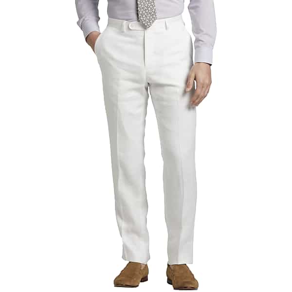 JOE Joseph Abboud Men's Linen Slim Fit Suit Separates Dress Pant White - Size: 38W x 32L
