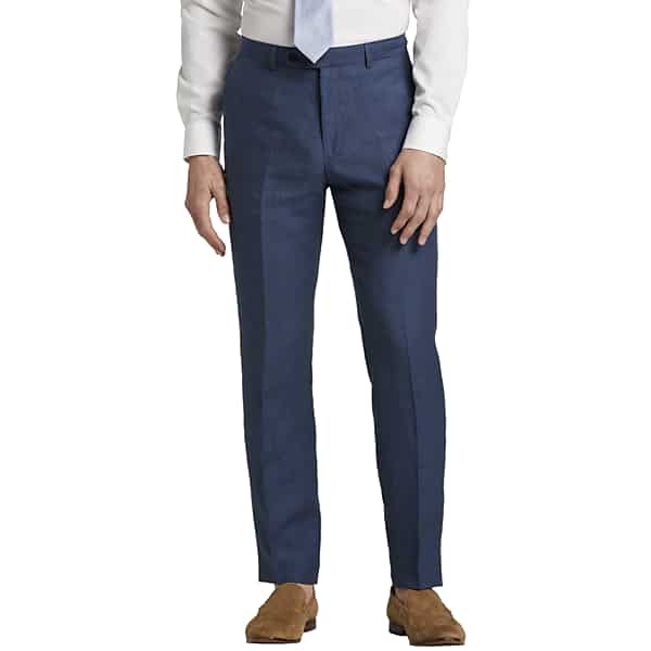 JOE Joseph Abboud Men's Linen Slim Fit Suit Separates Dress Pant Navy Blue - Size: 42W x 30L