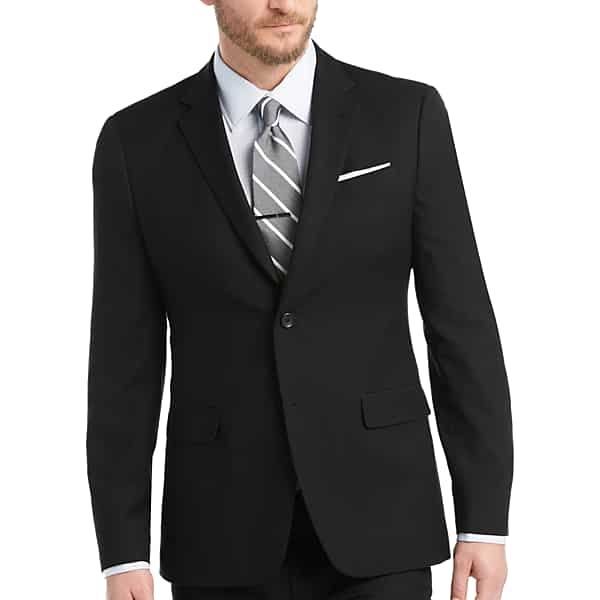 Egara Orange Men's Extreme Slim Fit Suit Black - Size: 44 Regular