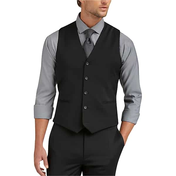 Awearness Kenneth Cole AWEAR-TECH Slim Fit Men's Suit Separates Vest Black - Size: XL