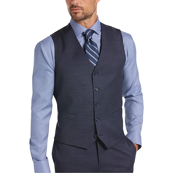Awearness Kenneth Cole Blue Men's Suit Separates Vest - Size: Large