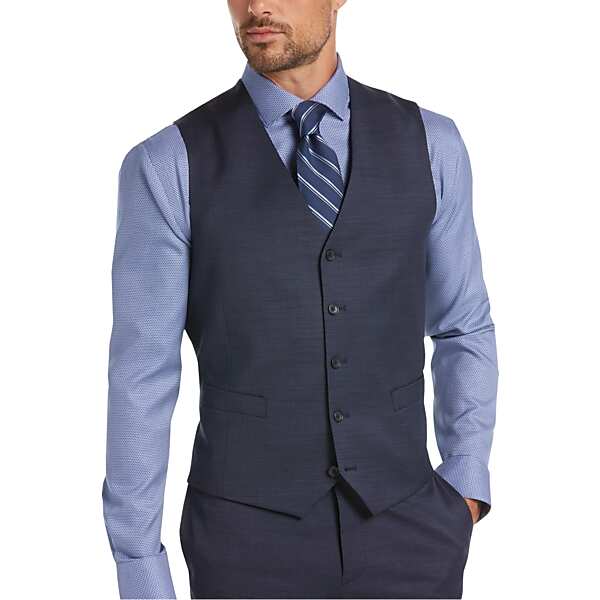 Awearness Kenneth Cole Modern Fit Men's Suit Separates Vest Blue - Size: LADIES 0