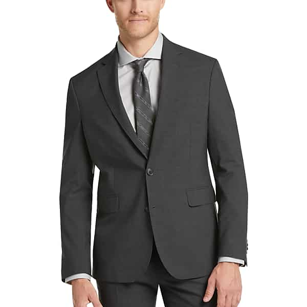 Cole Haan Zero Grand Men's Cole Haan Grand.ØS Charcoal Gray Slim Fit Suit Separates Coat - Size: 42 Short