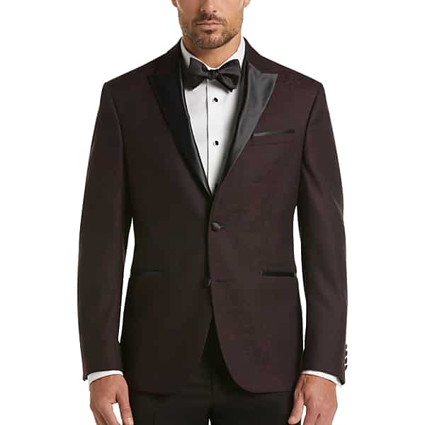 Joseph Abboud Charcoal Tic Slim Fit Men's Suit Separates Coat - Size: 48 Long