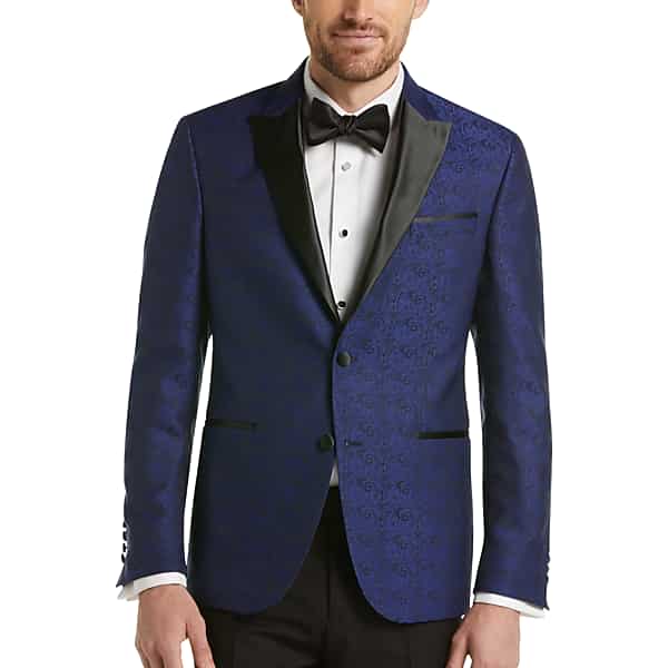 Joseph Abboud Charcoal Tic Slim Fit Men's Suit Separates Coat - Size: 42 Regular