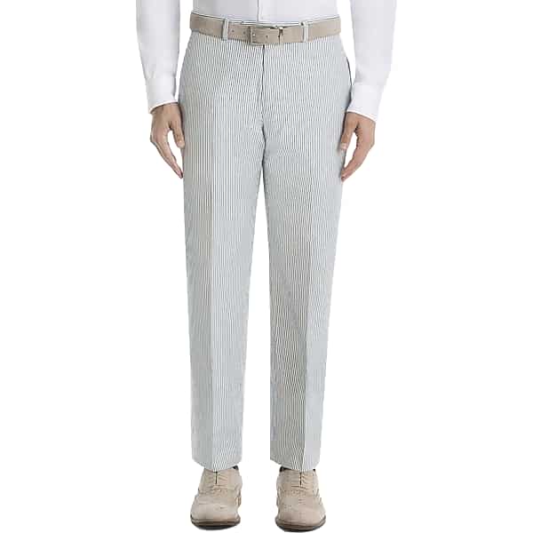 Lauren By Ralph Lauren Men's Classic Fit Suit Separates Pants Blue & White Seersucker - Size: 30W x 32L