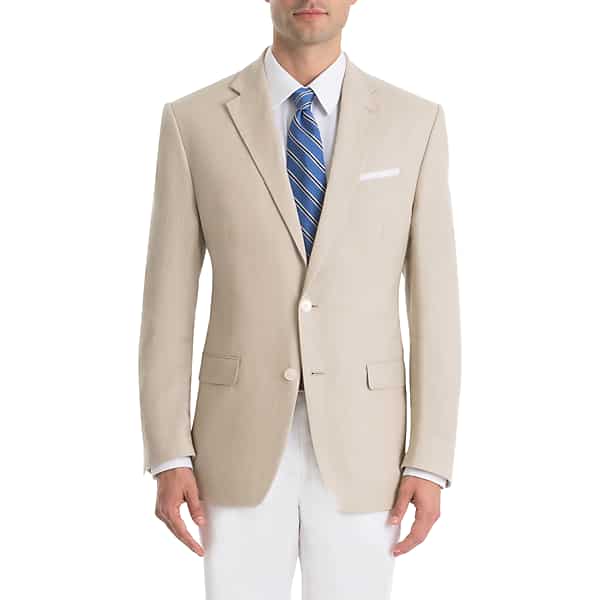 Lauren By Ralph Lauren Classic Fit Linen Men's Suit Separates Coat Tan - Size: 48 Regular