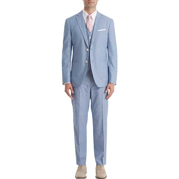 Lauren By Ralph Lauren Classic Fit Men's Suit Separates Coat Blue Chambray - Size: 40 Short