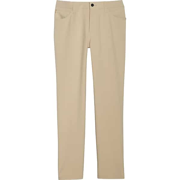 Awearness Kenneth Cole Men's AWEAR-TECH Slim Fit 5-Pocket Tech Pants Tan - Size: 32W x 32L