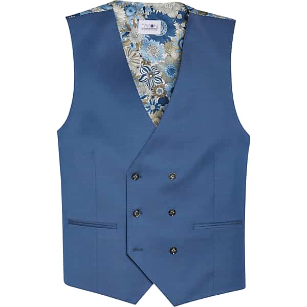 Tayion Men's Classic Fit Suit Separates Vest Blue - Size: XXL