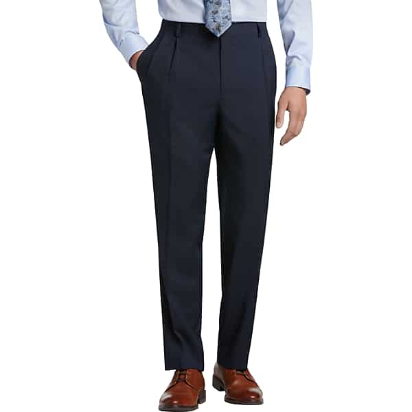 Pronto Uomo Platinum Men's Suit Separates Slacks Navy Sharkskin - Size: 34 - Only Available at Men's Wearhouse