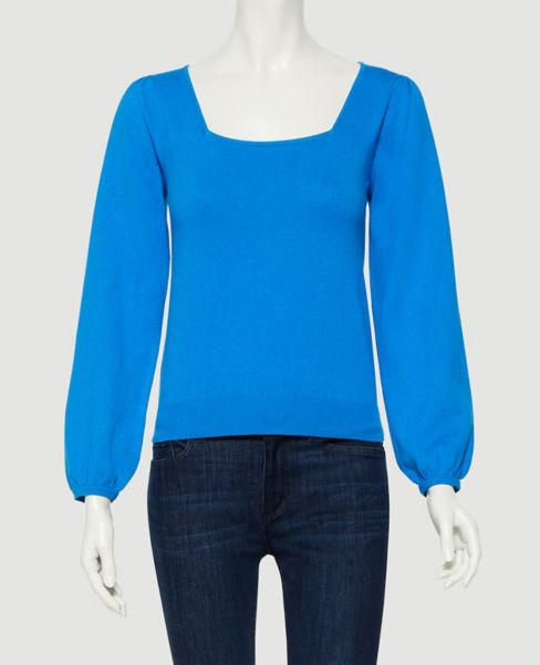 Ann Taylor Factory Petite Draped Sleeve Square Neck Sweater