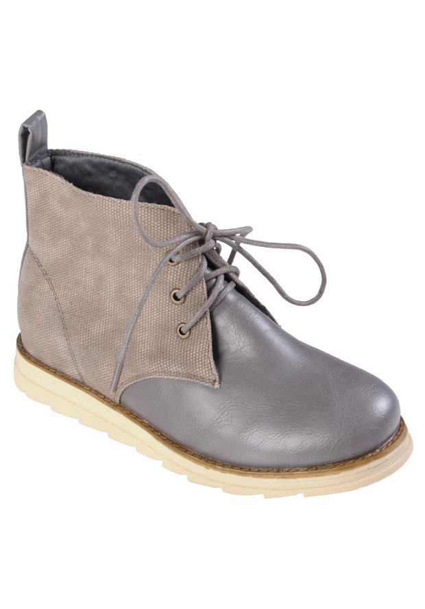Hailey Jeans Co. Women's Grey Two-tone Lace-up Ankle Boots
