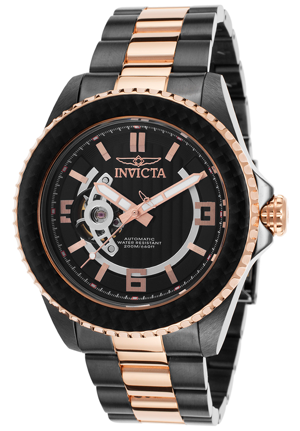 Men's Pro Diver Automatic Two-Tone Bracelet Black Dial - Invicta Watch