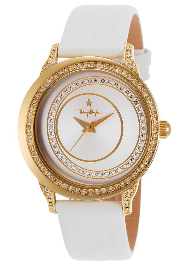 Women's White Genuine Leather Silver-Tone Dial - Thierry Mugler Watch