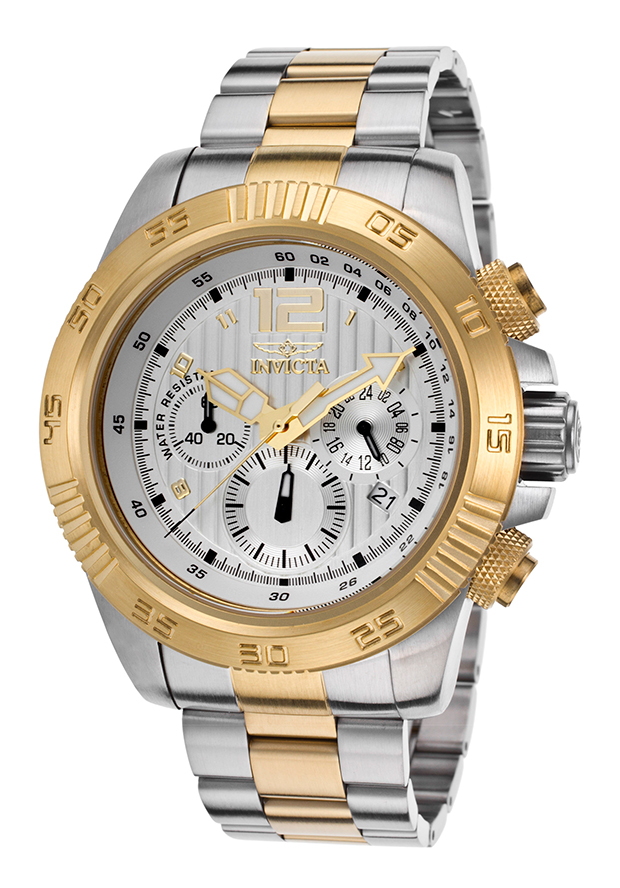 Men's Speedway Chronograph 18K Two-Tone Steel Silver-Tone Dial - Invicta Watch