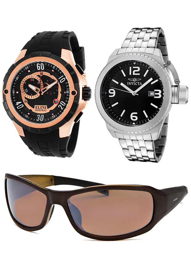 Men's Corduba SS and Comanche Black Silicone Plus Free Sunglasses - Invicta Watch