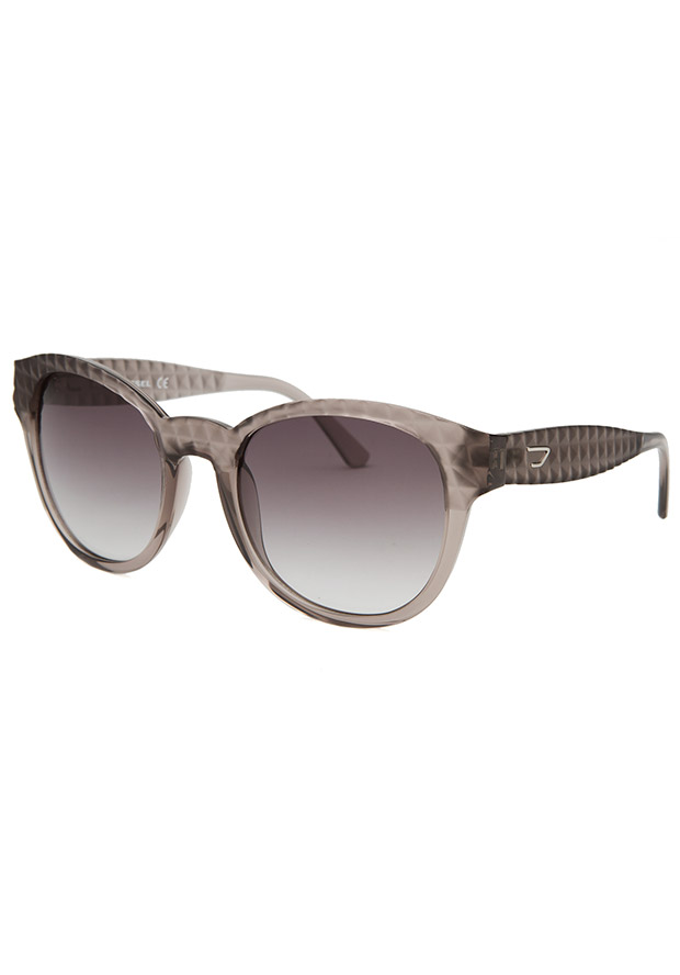 Women's Wayfarer Grey Transparent Sunglasses - Diesel Watch