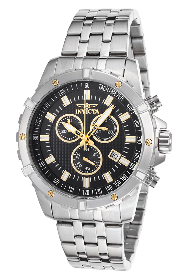 Men's Specialty Chronograph Stainless Steel Black Dial - Invicta Watch