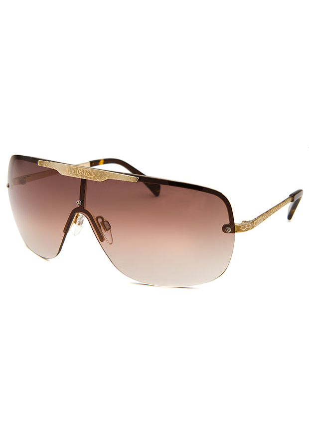 Men's Shield Rimless Brown Gradient Lens Sunglasses - Just Cavalli Watch