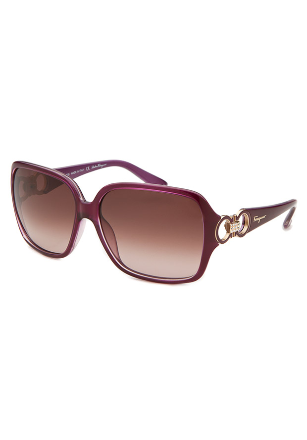 Women's Square Purple Sunglasses Purple Lens - Salvatore Ferragamo Watch