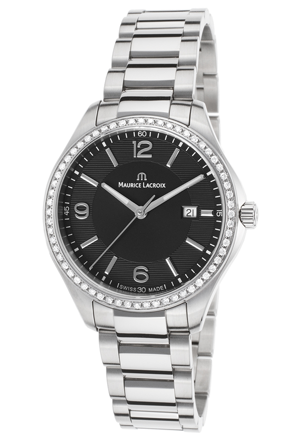 Maurice Lacroix Women's Miros Diamond Stainless Steel Black Dial SS - Luxury Watch