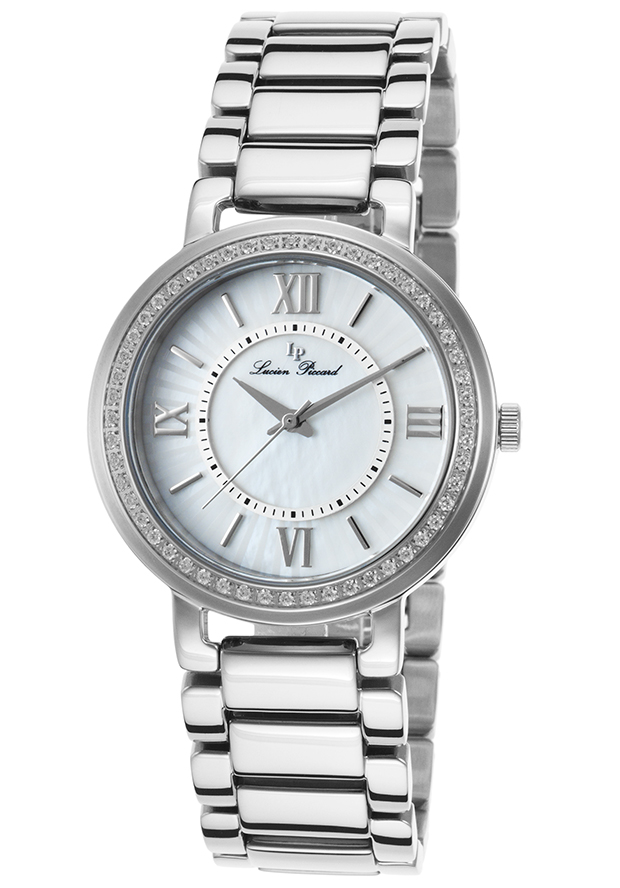 Lucien Piccard Watches Alice Stainless Steel White Mother of Pearl Dial