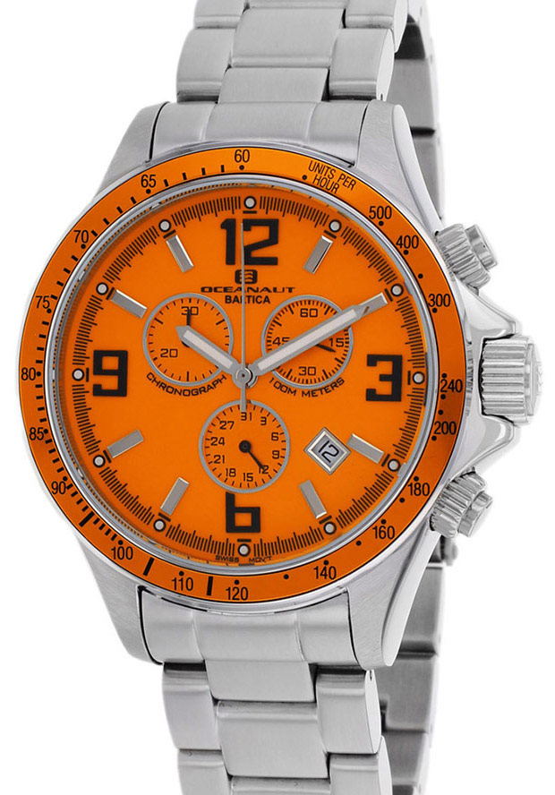 Oceanaut Men's Baltica Quartz Orange Dial Stainless Steel - Oceanaut Watch