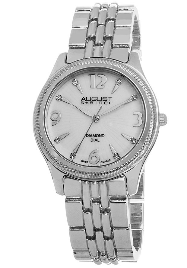 Women's Silver-Tone Base Metal Mother of Pearl Dial - August Steiner Watch
