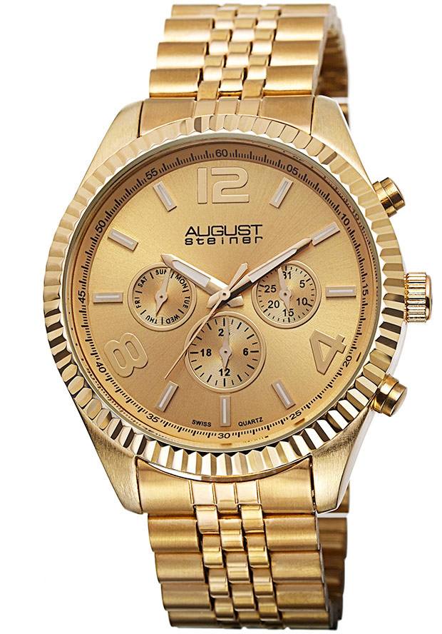 Women's Gold-Tone Stainless Steel Gold Dial - August Steiner Watch