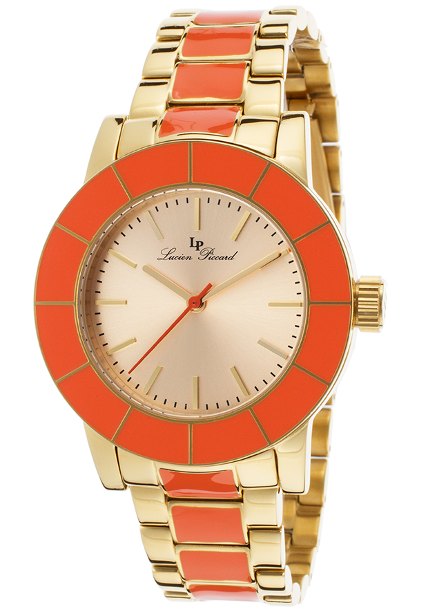 Burgos Gold-Tone Dial Two-Tone Enamel and Stainless Steel Gold-Tone Case - Lucien Piccard Watch