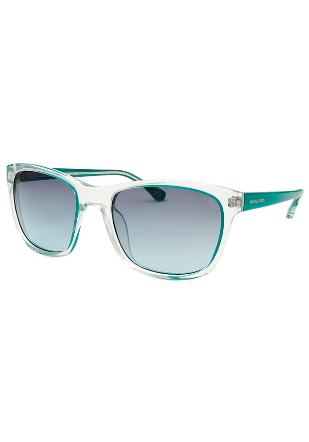Women's Tessa Square Transparent and Teal Sunglasses - Michael By Michael Kors Watch
