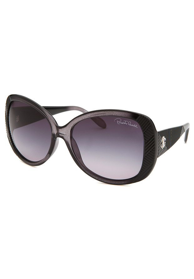 Women's Morane Round Translucent Black Sunglasses - Roberto Cavalli Watch