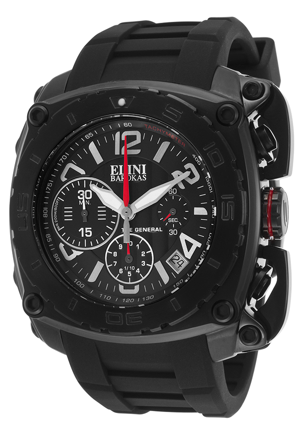 Elini Barokas Watches The General Chrono Black Silicone Dial and Case