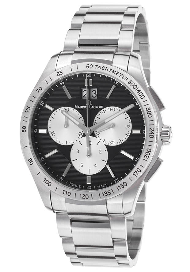 Men's Miros Chronograph Stainless Steel Black Dial - Maurice Lacroix Watch