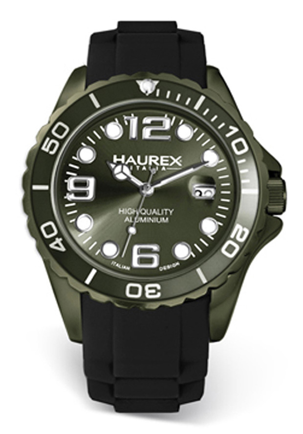 Men's Ink Green Dial Black Silicone - Haurex Watch