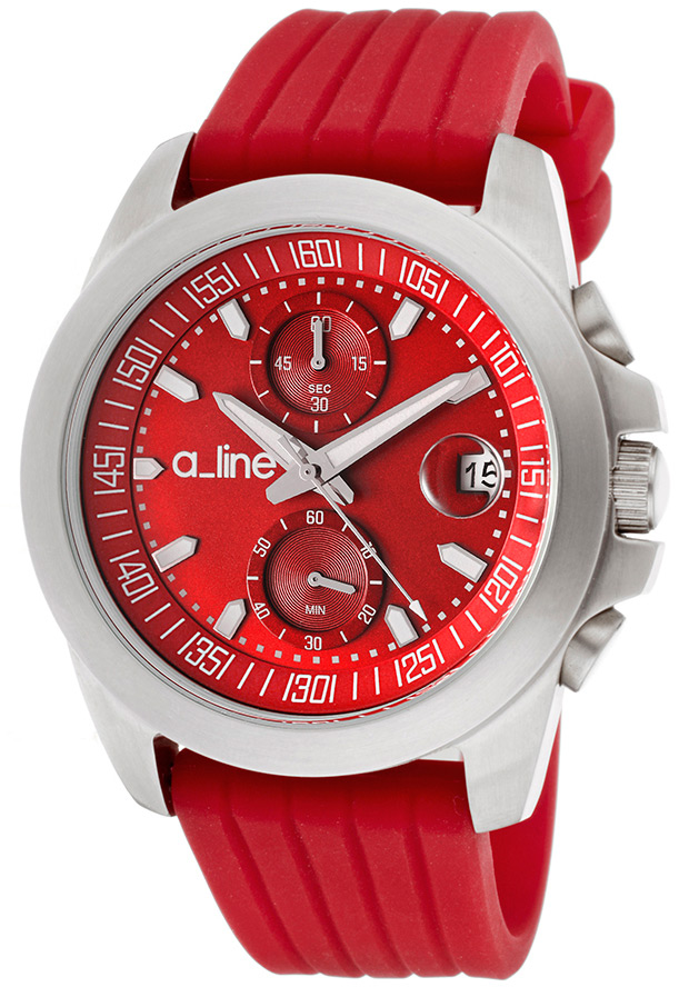 Women's Aroha Chronograph Red Dial Red Silicone - a_line Watch