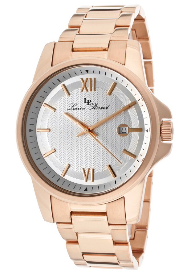 Breithorn Rose-Tone Stainless Steel Silver-Tone Dial - Lucien Piccard Watch