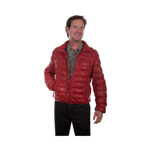 Men's Scully Horizontal Ribbed Jacket 512, Size: M (40), Red Lamb