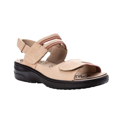 Women's Propet Greta Adjustable Strap Sandal, Size: 7.5 2E, Bisque Leather