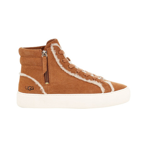 Women's Ugg Olli Heritage High Top Sneaker, Size: 5 M, Chestnut Cow Suede