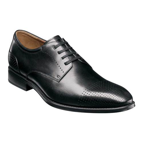 Men's Florsheim Amelio Perf Cap Toe Oxford, Size: 10.5 W, Black Smooth Leather