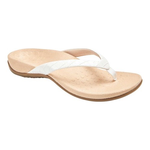 Women's Vionic Dillon Thong Sandal, Size: 11 M, White Croco Leather