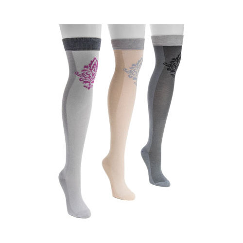 Women's Muk Luks Damask Over The Knee Socks, Size: One Size (10), Multi