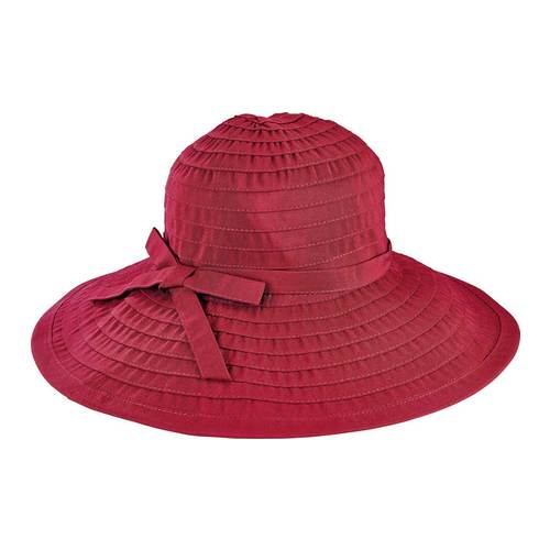 Women's San Diego Hat Company Ribbon Large Brim Hat W/ Bow Rbl299, Size: One Size (21), Wine